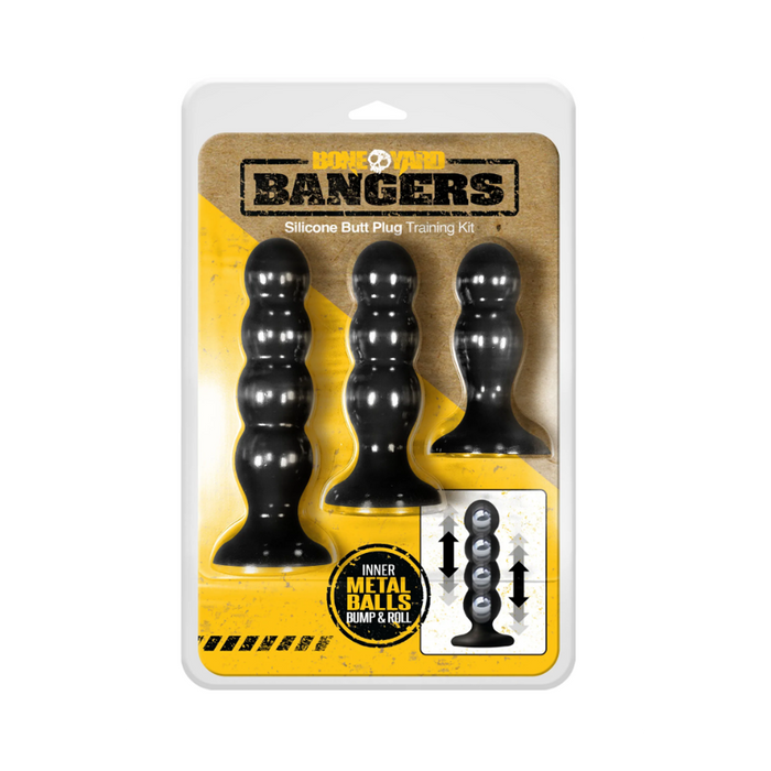 3 weighted anal plugs in packaging