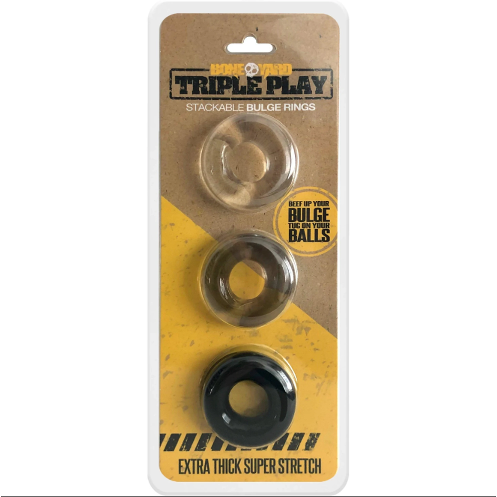 Packaged product with 'Triple Play' branding on a white background