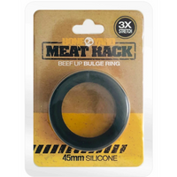 Silicone ring packaging with 'Meat Rack' branding on a white background
