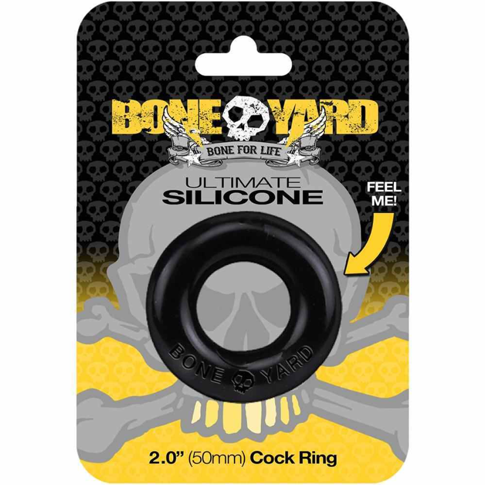 black silicone cock ring in package