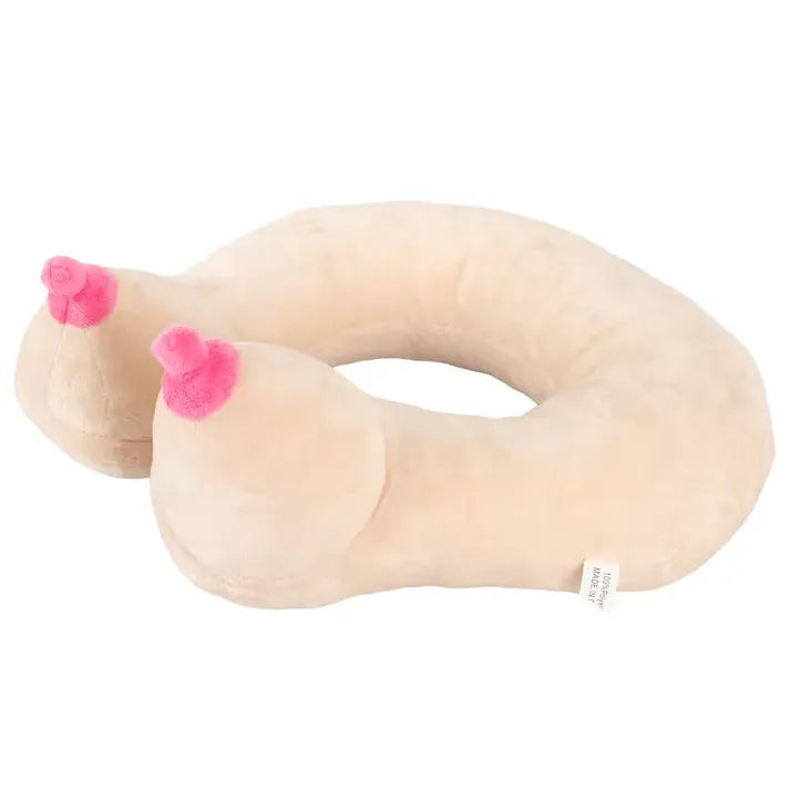 beige boobie neck pillow