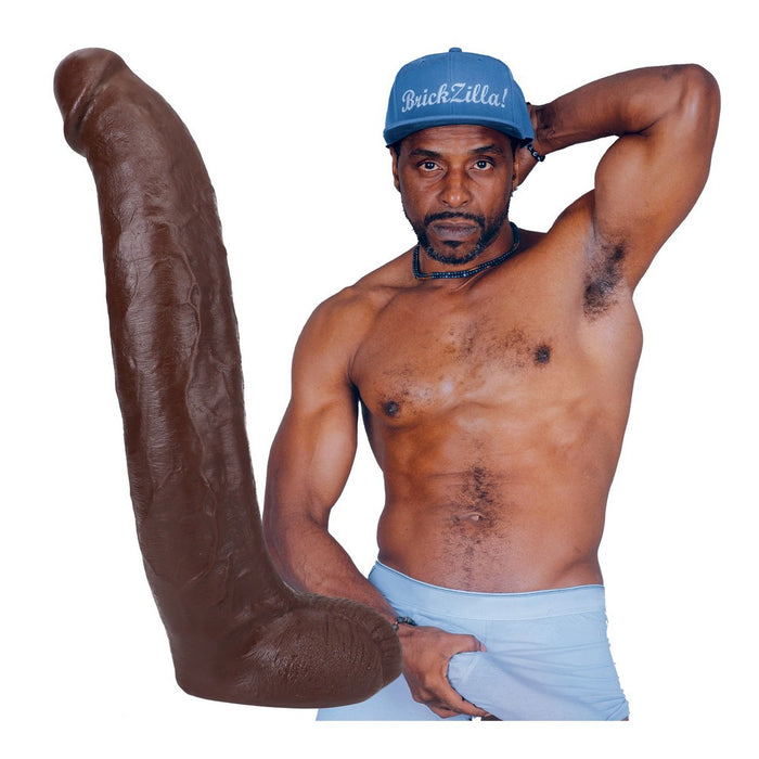 molded replica of brickzilla dildo with star beside dildo