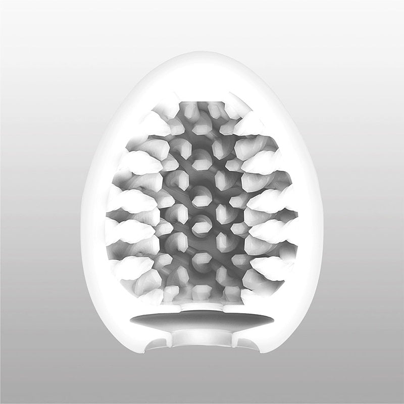 white masturbator egg with brush interior