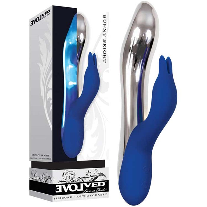 blue & silver vibrator with g spot and clitoral stimulator