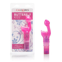 pink vibrator with bulb head and butterfly clitoral stimulator