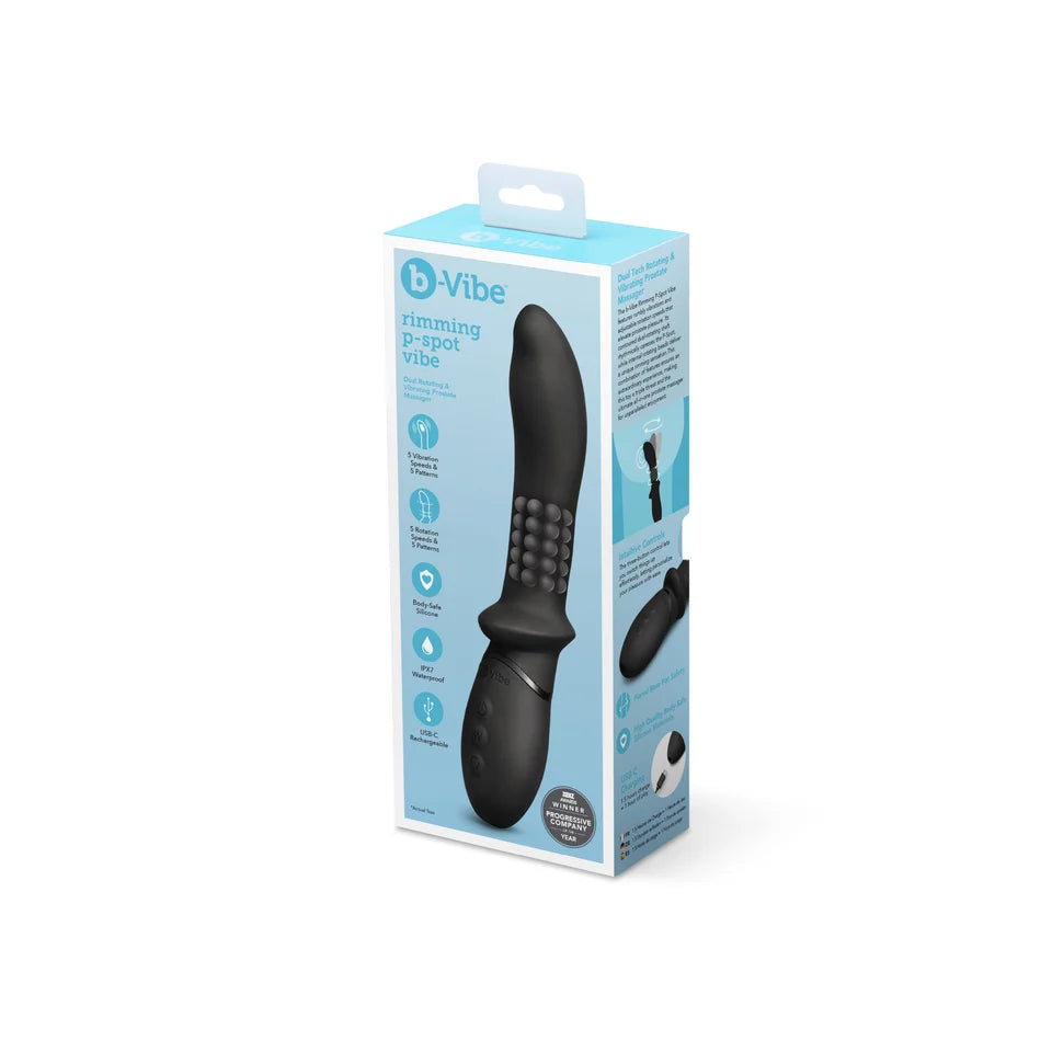 b-vibe rimming p-spot vibe on box packaging