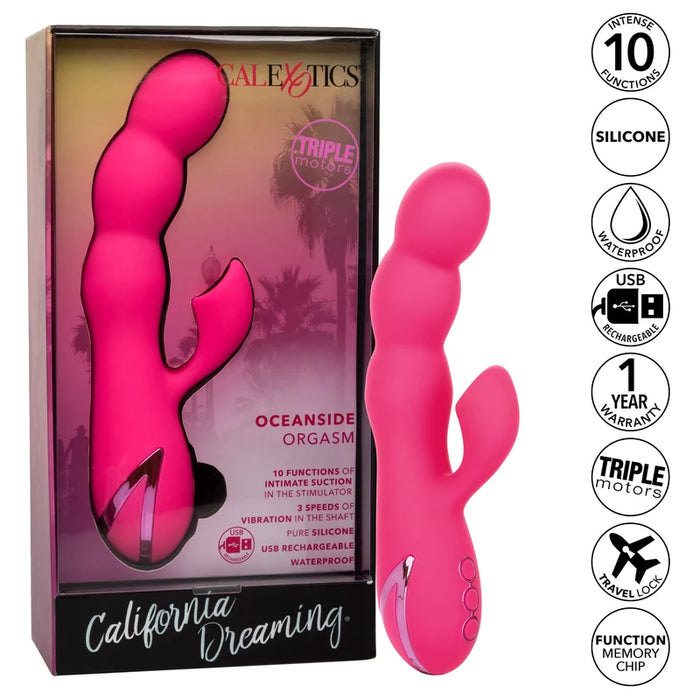 pink bumpy vibrator with g spot and clitoral stimulator