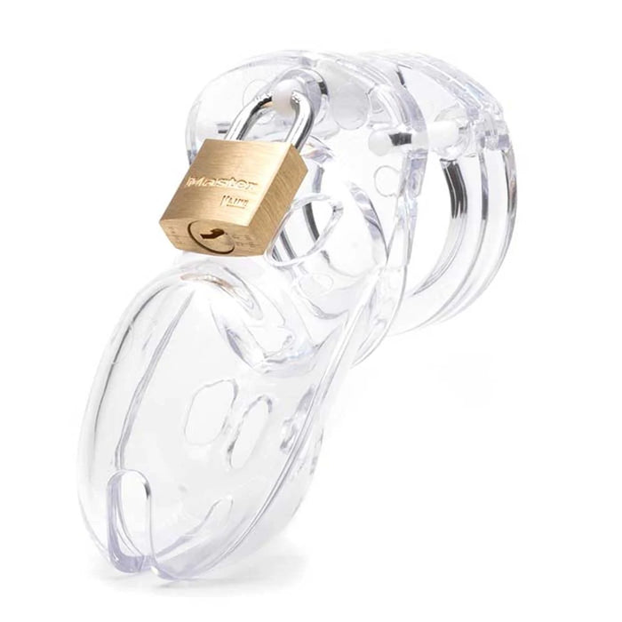 clear male chastity cage with lock