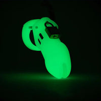 glow in the dark cock chastity cage with pad lock