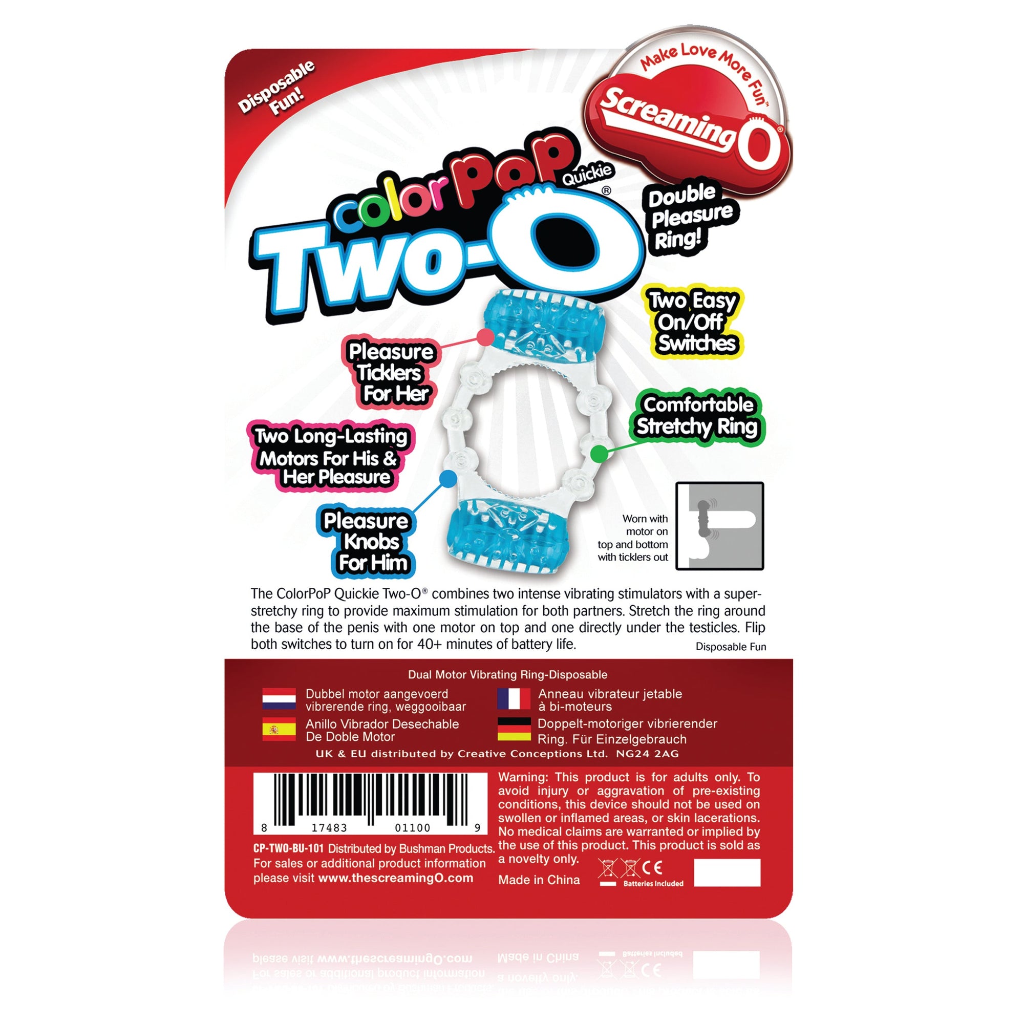 ColorPoP Quickie Two-O Cock Ring by Screaming O