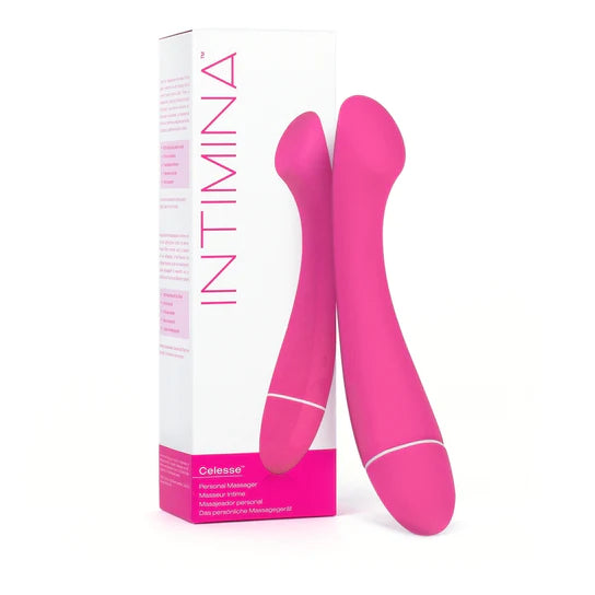 pink curved vibrator on white and pink box cover