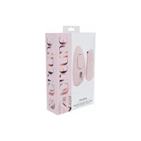 remote control panty vibrator in pink, on box packaging