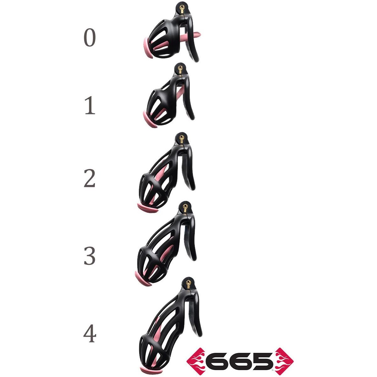 Black and pink chastity cages size 