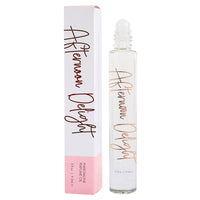 Perfume bottle and packaging of 'Afternoon Delight' on a white background