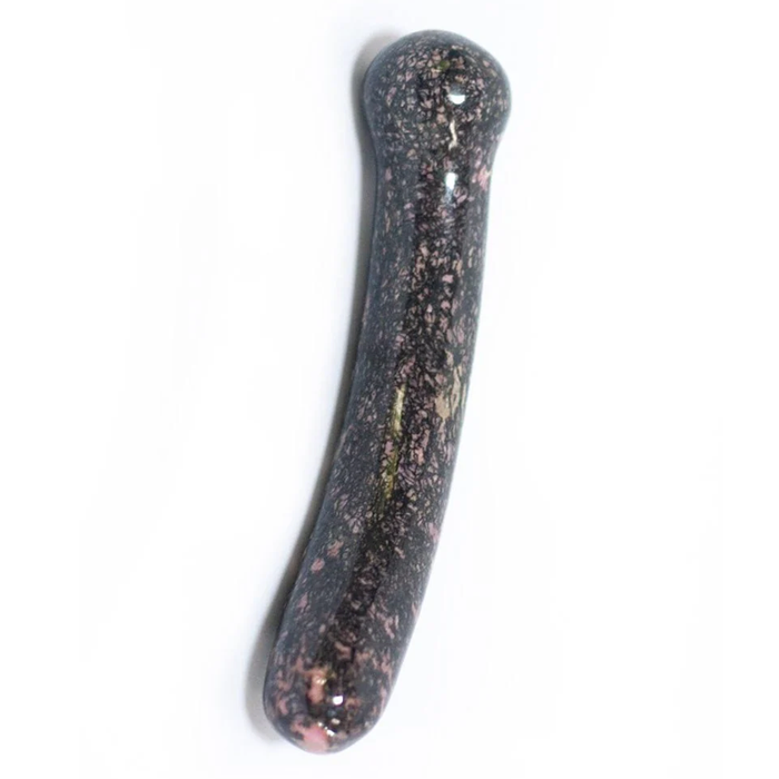 multi colored curved stone dildo