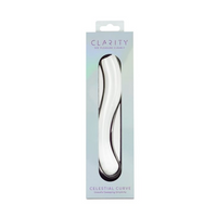 glass s shaped dildo in packaging