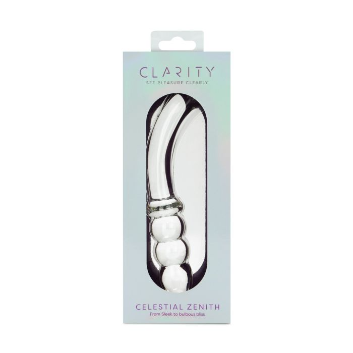 glass double ended dildo in box packaging