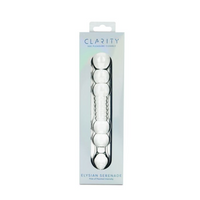 glass double ended dildo in box packaging