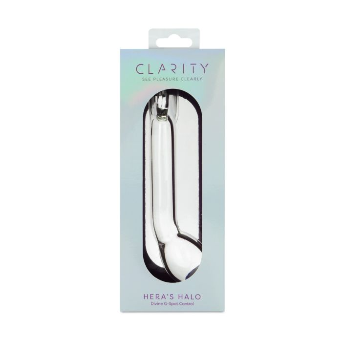 clarity heras halo glass dildo in packaging