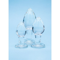 3 glass anal plugs different sizes
