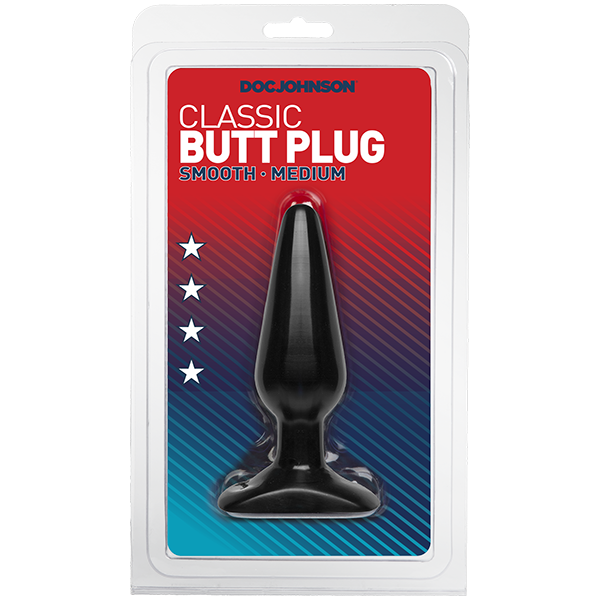 classic smooth butt plug with base bottom black