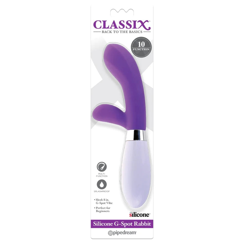 purple & white curved g spot & clit stim vibrator