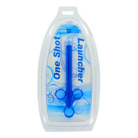 Blue 'One Shot Launcher' in clear packaging on a white background