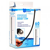 CleanStream premium silicone hose packaging with product illustration and text on a white background