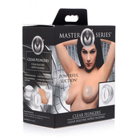 female on box packaging wearing clear nipple plunger nipple suckers