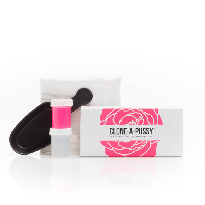 clone a pussy molding kit with clear and pink silicone