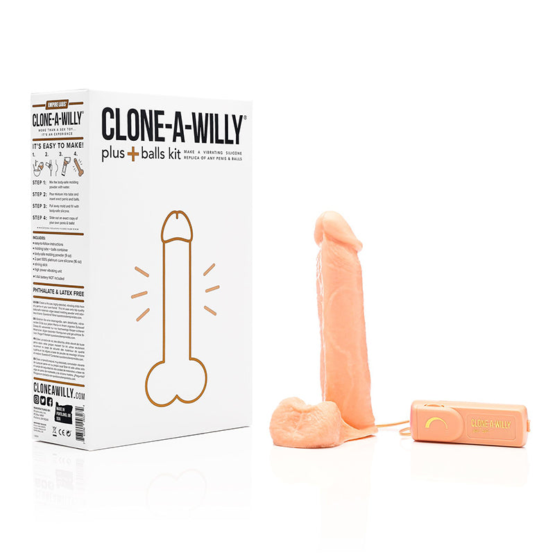 clone a willy molding kit with balls and vibrator in beige