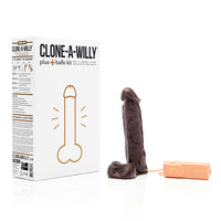 brown cloned dildo with vibrator control and box display