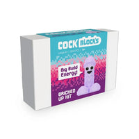 Cock Blocks Bricked Up Building Blocks by Little Genie, 3,265-piece novelty 3D building kit in colourful packaging.