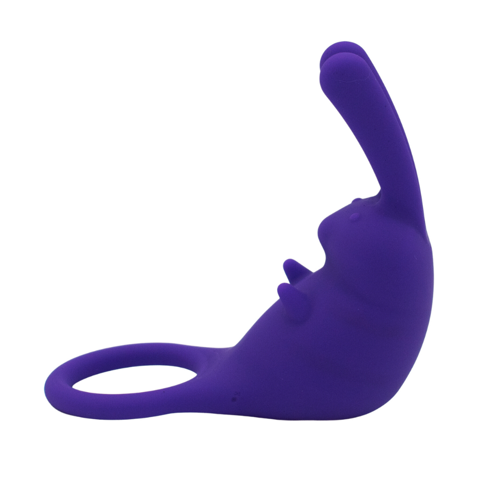 Purple silicone ring on a white background