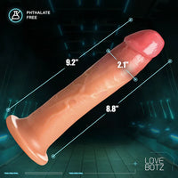 Product with measurements and 'Love Botz' branding on a dark background