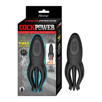 Black octopus-shaped masturbator with packaging on a white background
