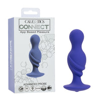 Blue silicone probe with packaging labeled 'Calexotics Connect' on a white background