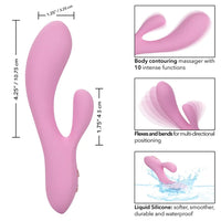 pink vibe with bulged head and clit stimulator