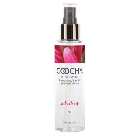 spray bottle with white and red label fragrance mist seduction