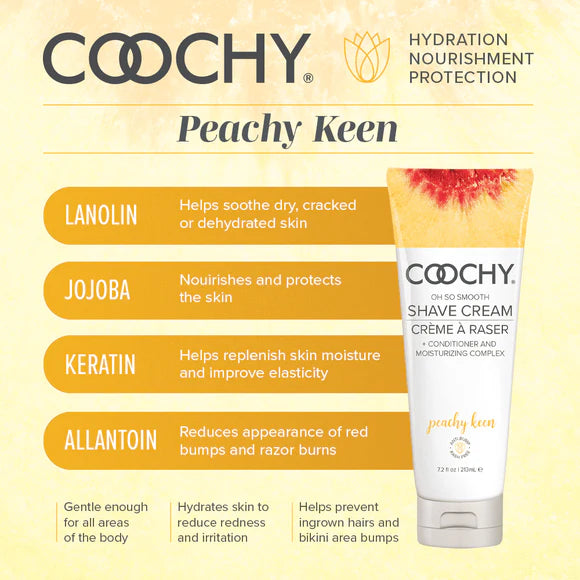 coochy shave cream peachy keen specs
