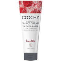 white and red tube of berry bliss shaving cream 7.2oz