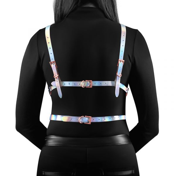 rainbow strapped chest harness