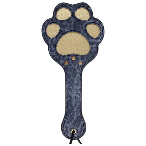 grey and tan paddle in the shape of a paw