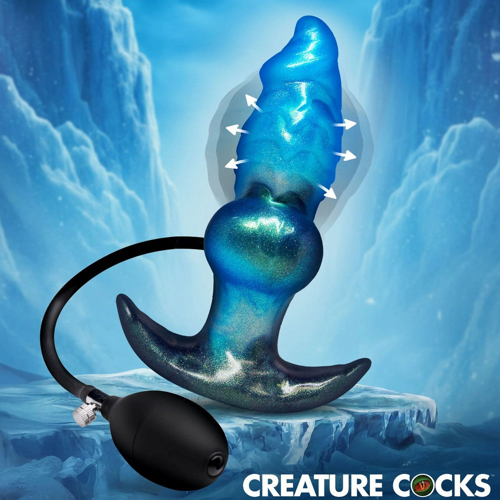 Blue and black novelty product with icy background, labeled 'Creature Cocks'.