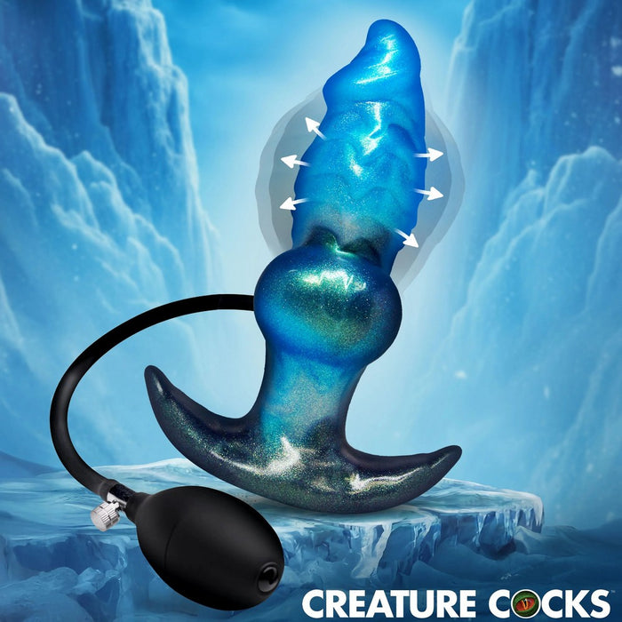 Blue and black novelty product with icy background, labeled 'Creature Cocks'.