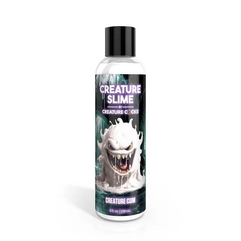 white creamy lubricant with white creature on bottle 8oz