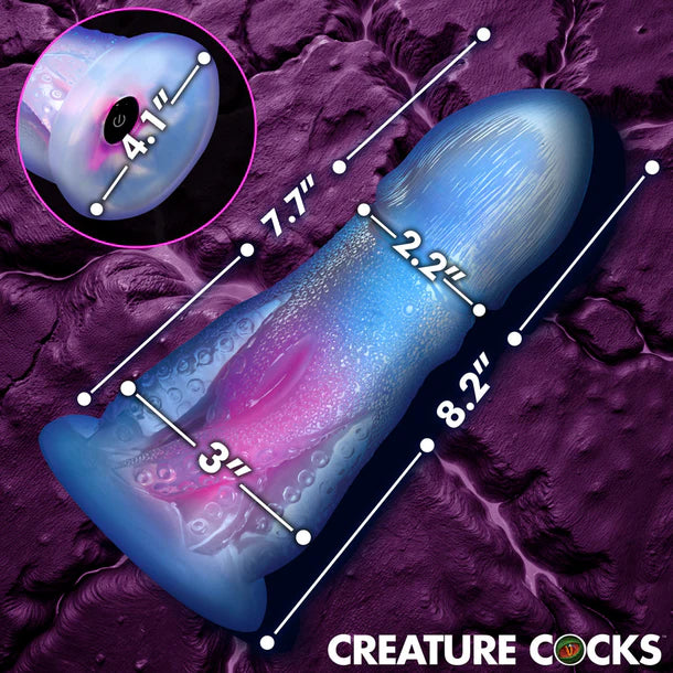 creature cock ocotopus blue & purple vibrating dildo size chart