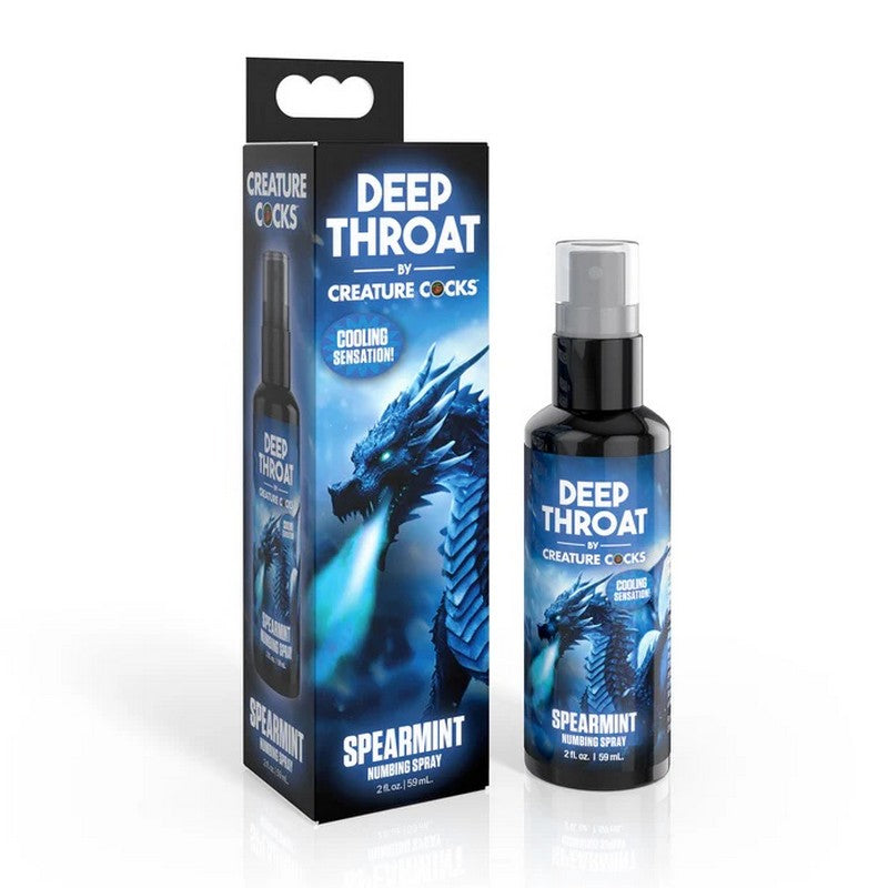 blue and black spray bottle with dragon on box and bottle