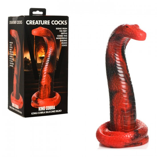 red & black snake dildo on box