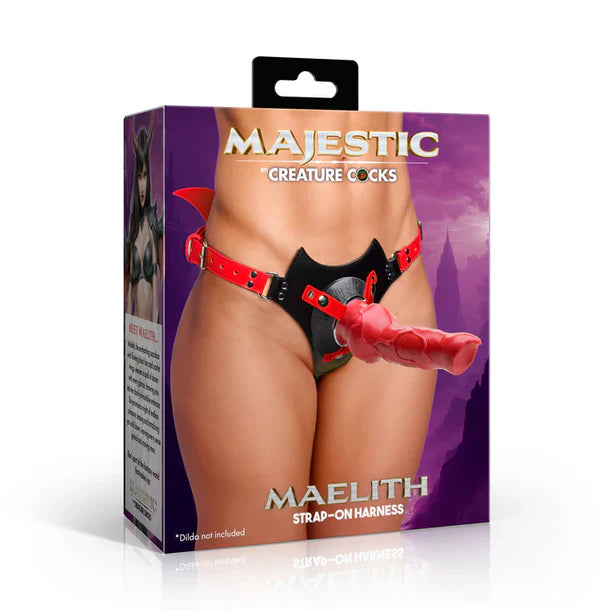Majestic Creature Cocks Maelith Strap-On Harness packaging on a white background